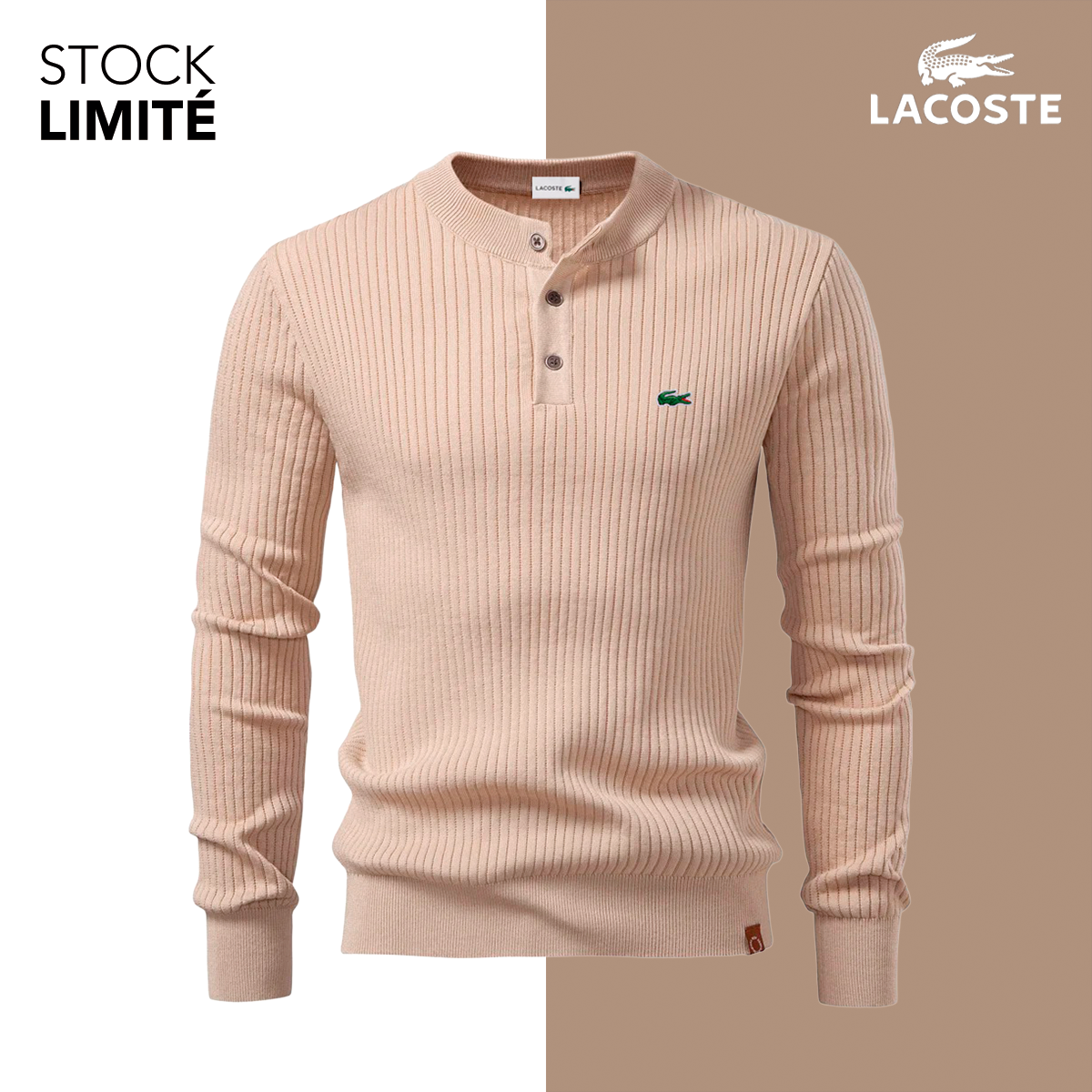 Aristocratische ribgebreide trui 